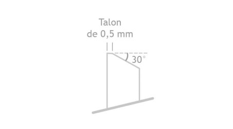 Enclume d'ardoisier monobloc, 400 mm,à droite - schéma talon